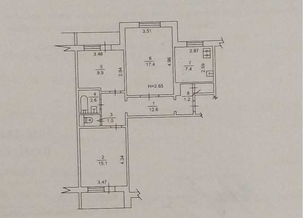 Продажа 3-комнатной квартиры 74 м², Героев Сталинграда просп., 42