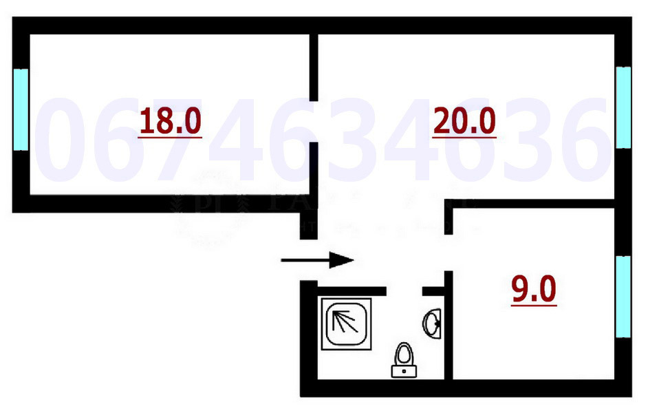 Аренда офиса 55 м², Джона Маккейна ул., 41/22