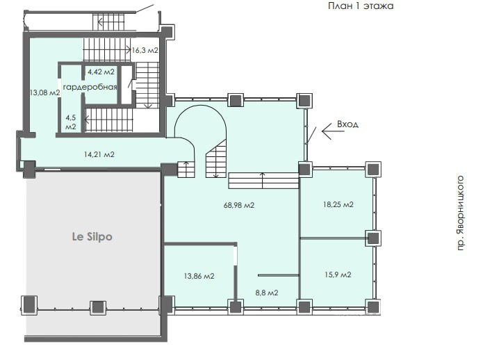Оренда офісу 1200 м², Костомаровська вул., 3