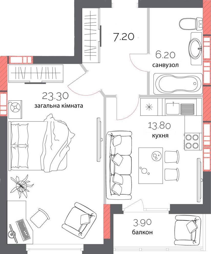 Продажа 1-комнатной квартиры 54.4 м², Героев АТО ул., 81
