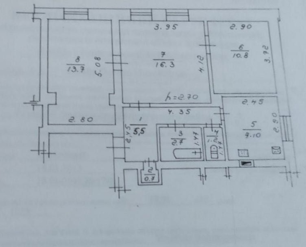 Продаж 3-кімнатної квартири 58 м²
