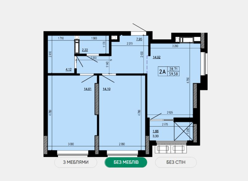 Продаж 2-кімнатної квартири 59.58 м², ЖК Hello House, Будинок 1