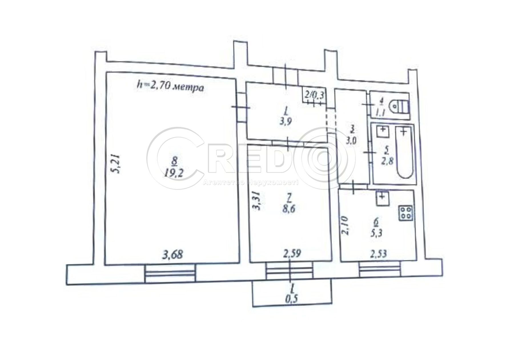 Продажа 2-комнатной квартиры 44.7 м², Рокоссовского ул.