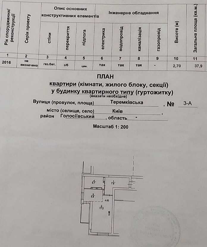 Продаж 1-кімнатної квартири 38 м², Теремківська вул., 3А