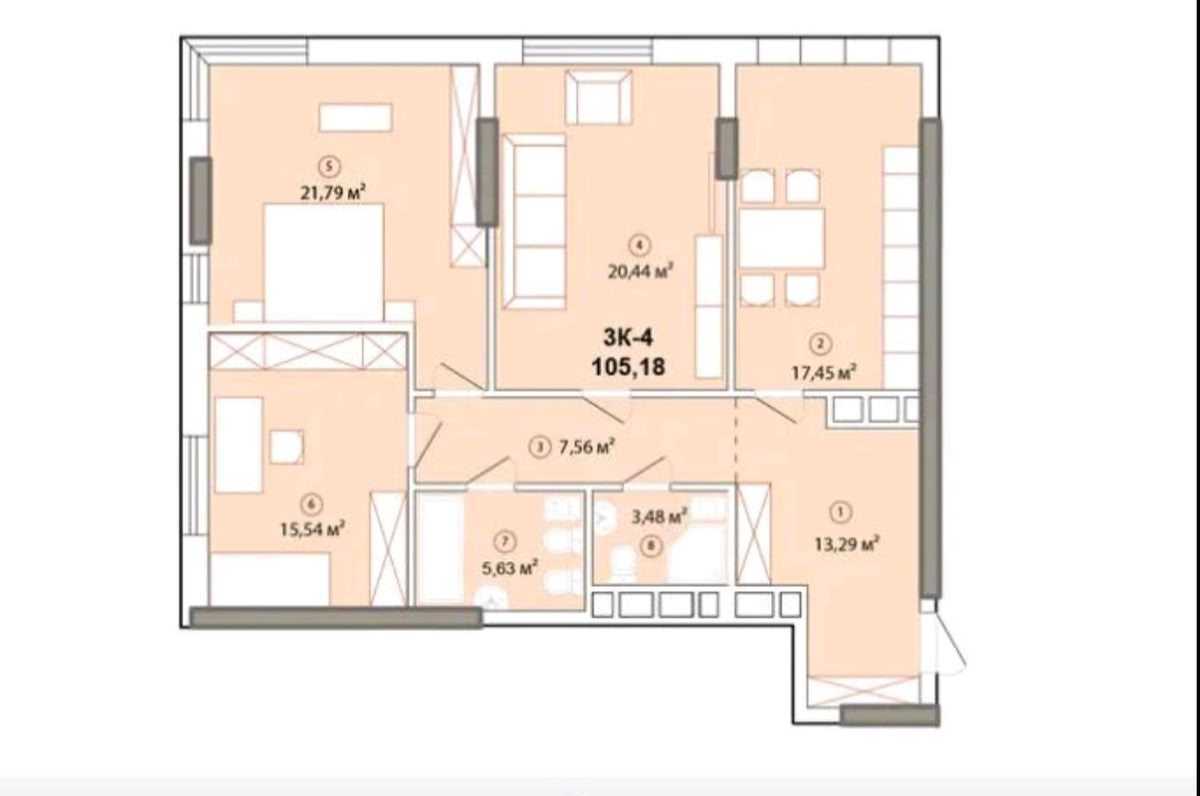 Продаж 3-кімнатної квартири 105.18 м², Звіринецька вул., 72