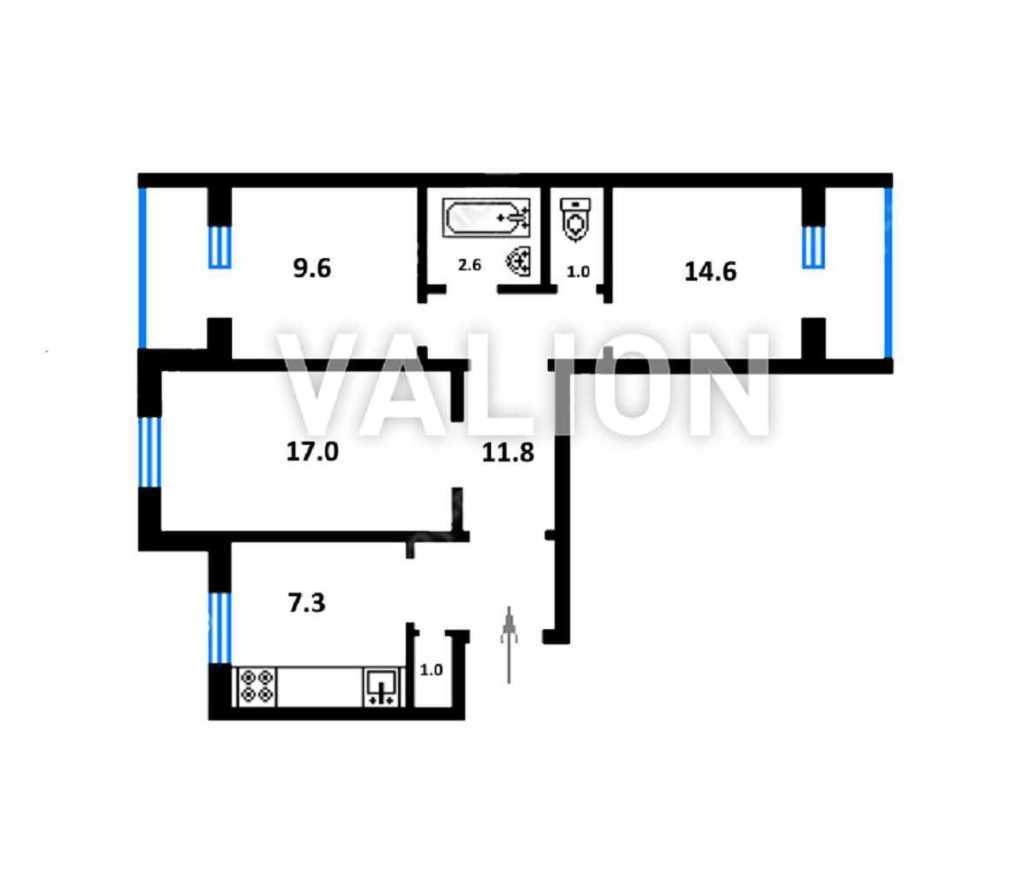 Продаж 3-кімнатної квартири 68 м², Академіка Корольова просп., 14