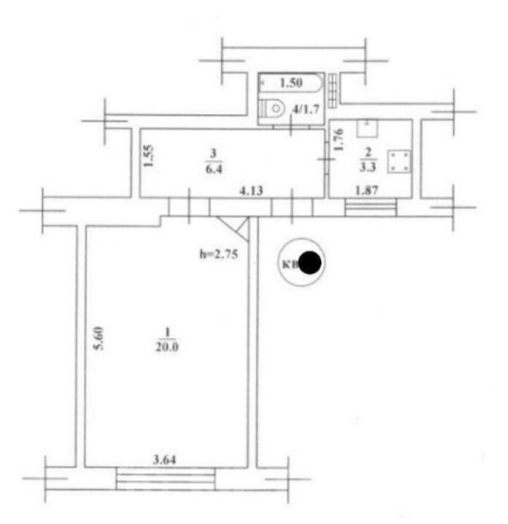 Продаж 1-кімнатної квартири 31 м², Середньофонтанська вул.