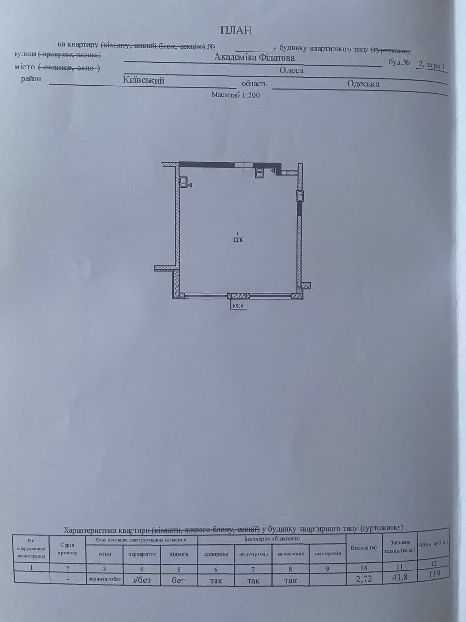 Продажа квартиры со свободной планировкой 43 м², Академика Филатова ул., 2/1