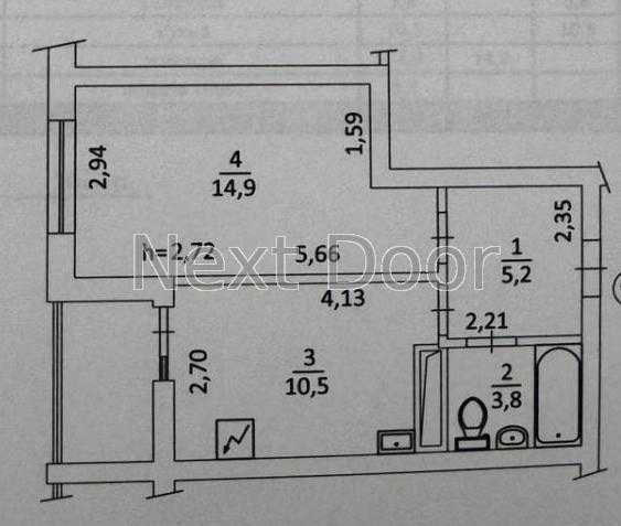 Продаж 1-кімнатної квартири 38.2 м², Автозаводська вул., 72Б