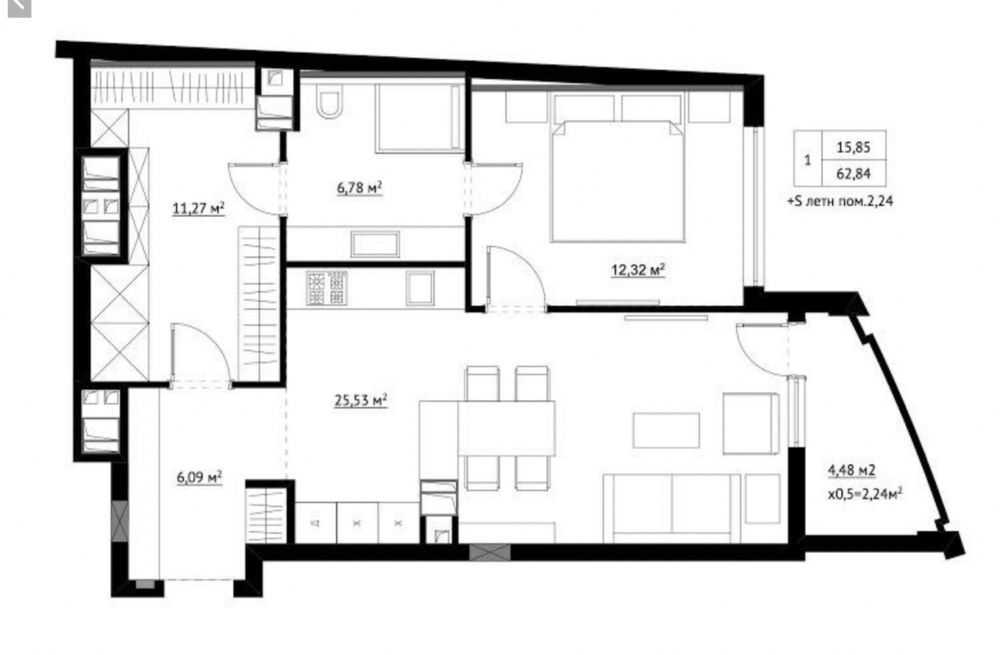 Оренда 2-кімнатної квартири 63 м², Голосіївський просп., 60
