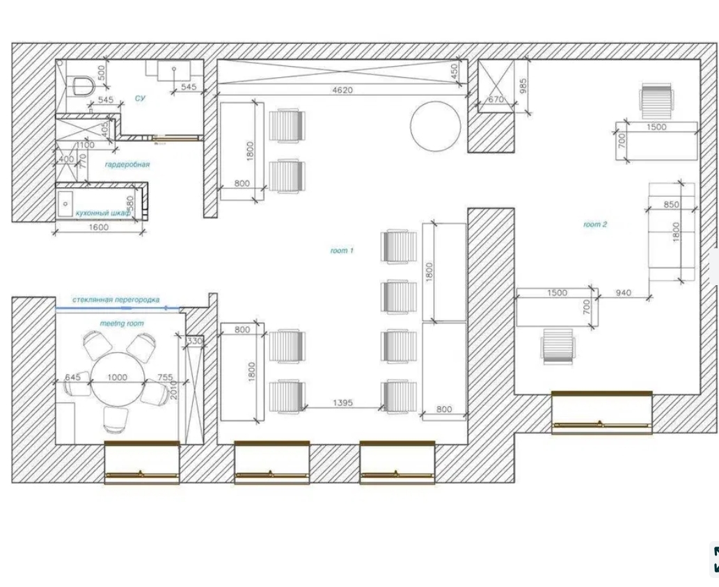 Аренда офиса 70 м², Базарная ул.