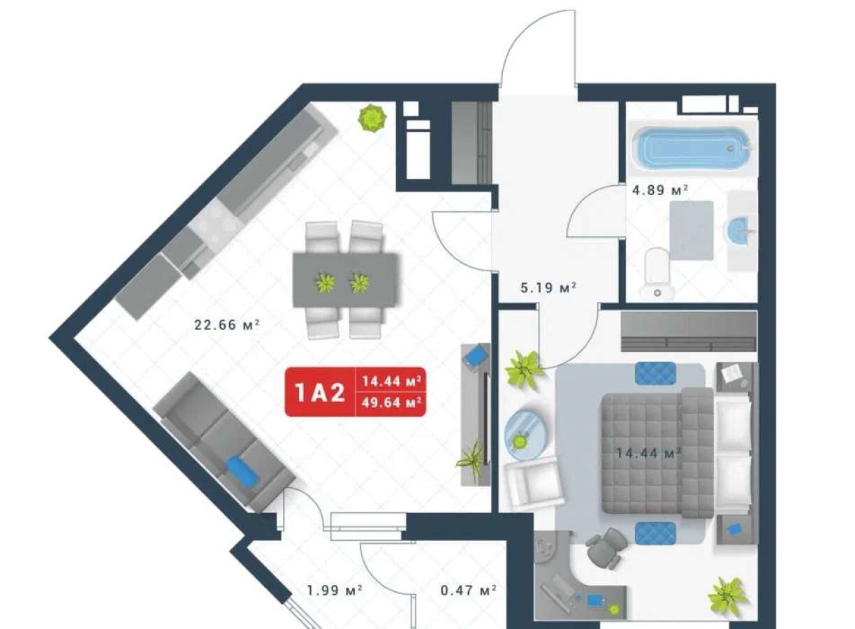 Продажа 1-комнатной квартиры 50 м², Канальная ул., 8Б