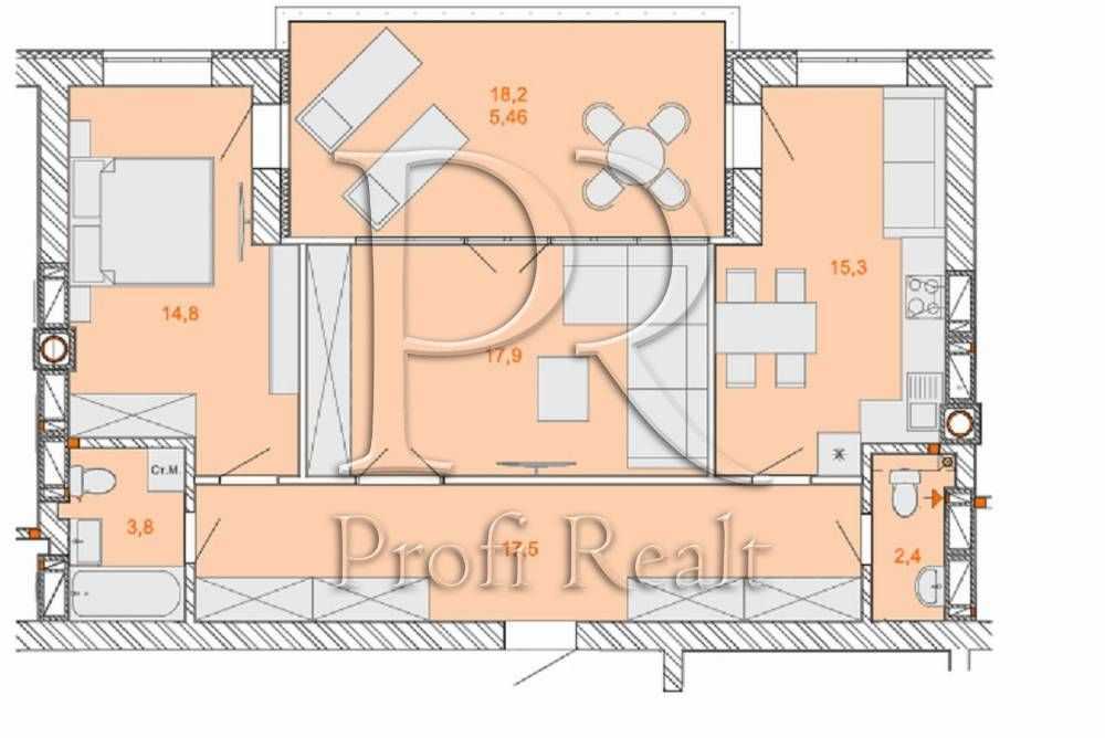 Продажа 2-комнатной квартиры 75 м², Ломоносова ул., 85