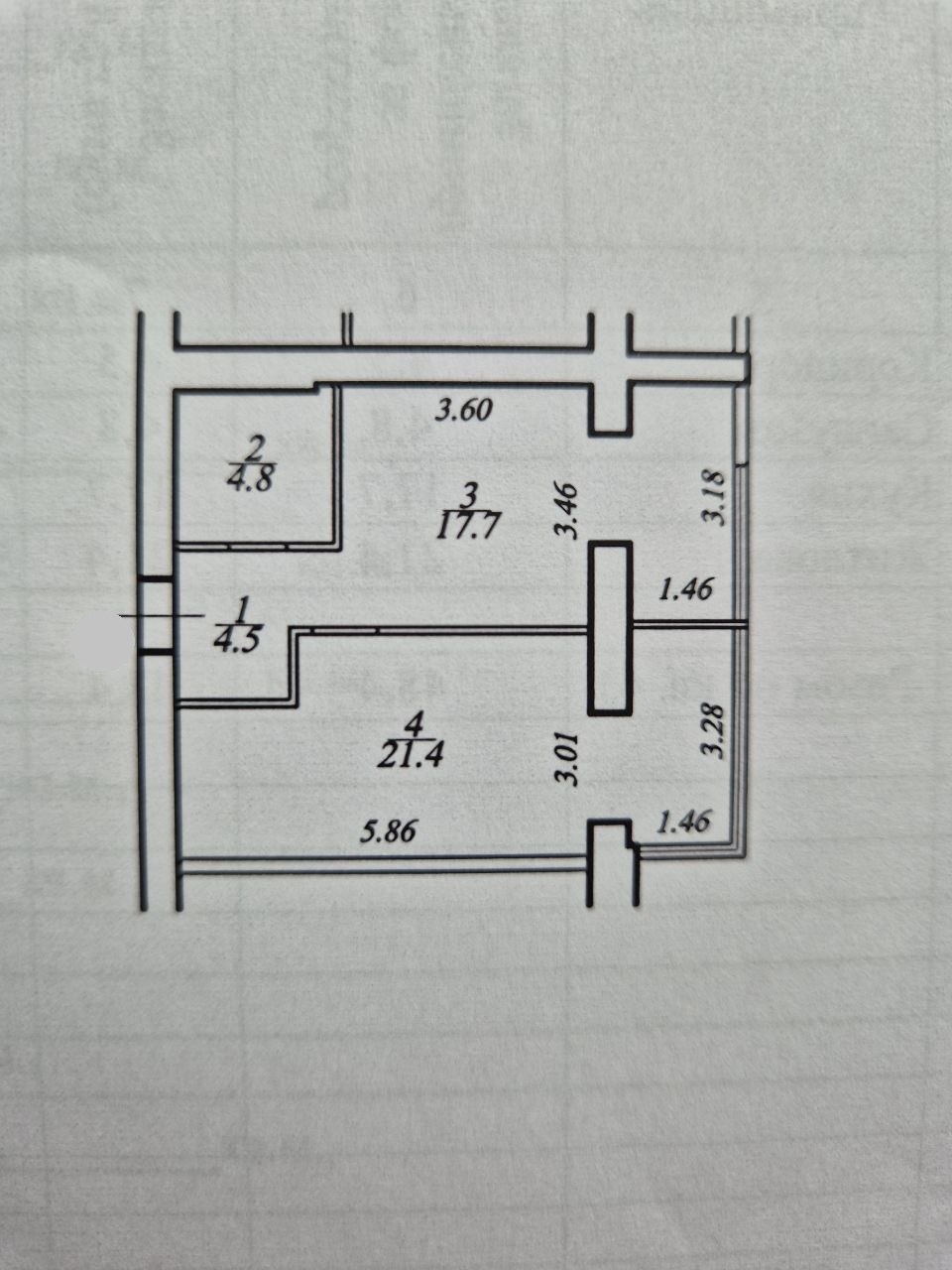 Аренда 1-комнатной квартиры 48 м²