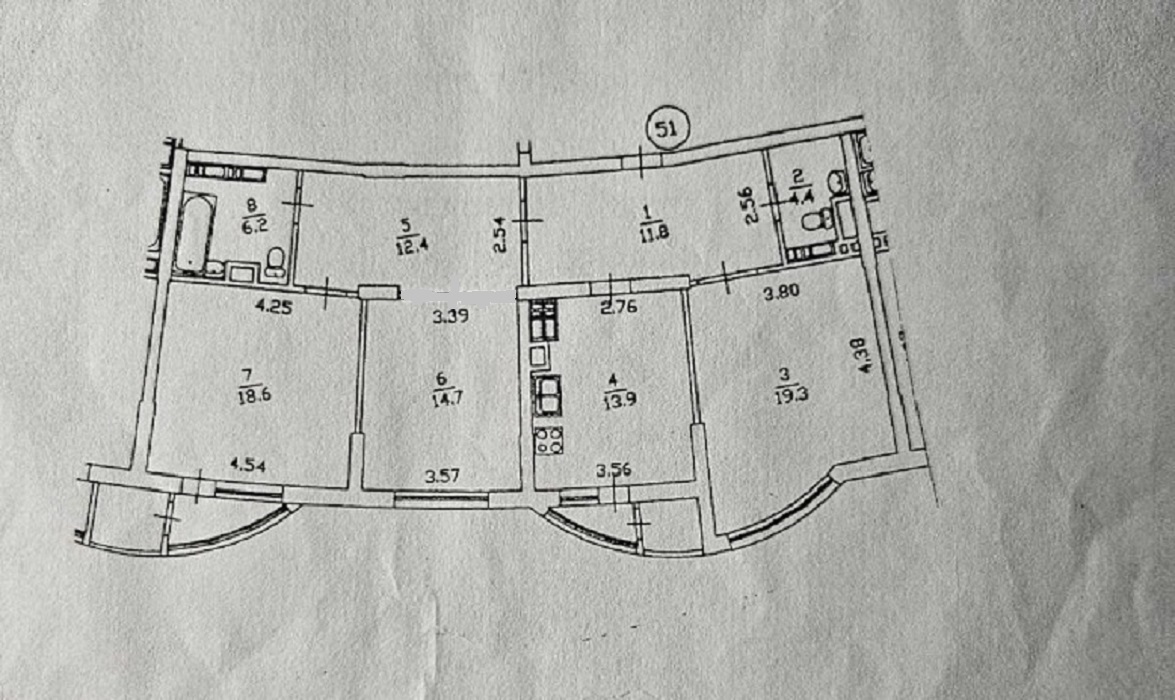 Продажа 3-комнатной квартиры 105 м², Днепровская наб., 23