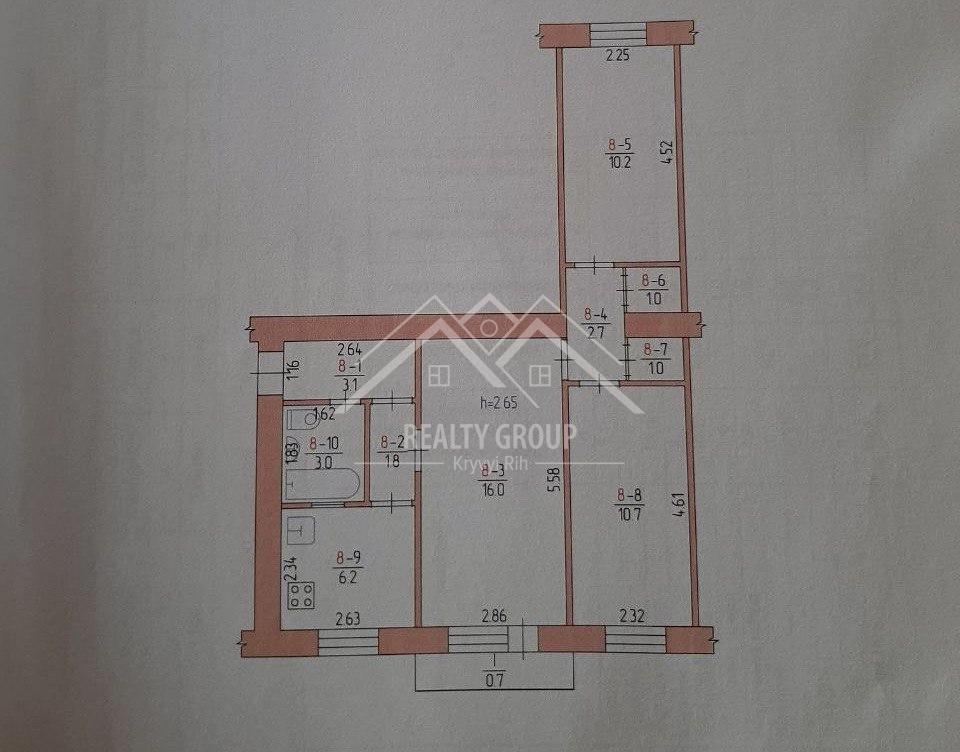 Продажа 3-комнатной квартиры 56 м², Соборности ул., 25