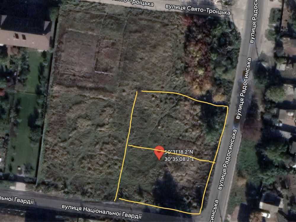 Продаж ділянки під індивідуальне житлове будівництво 10 соток, Радосинська вул.