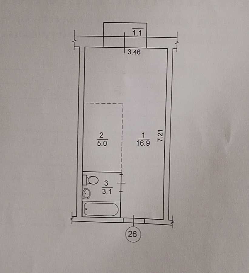 Продажа 1-комнатной квартиры 26 м², Осенняя ул., 71