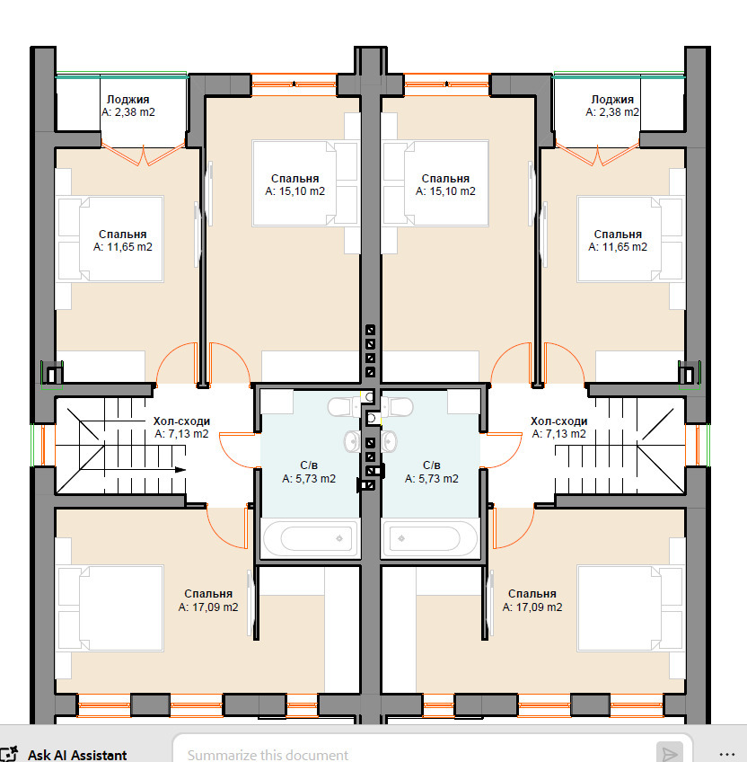 Дуплекс 114м, Розтермінування, газ/каналізація, забудовник
