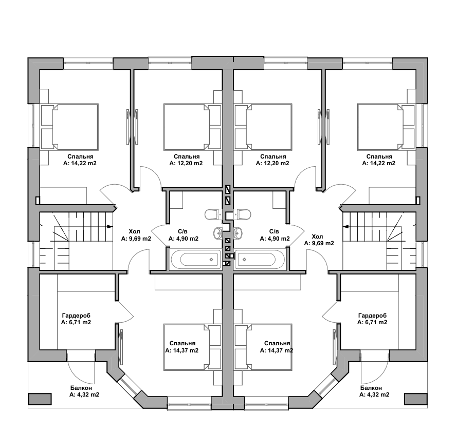 Продажа дуплекса 125 м²