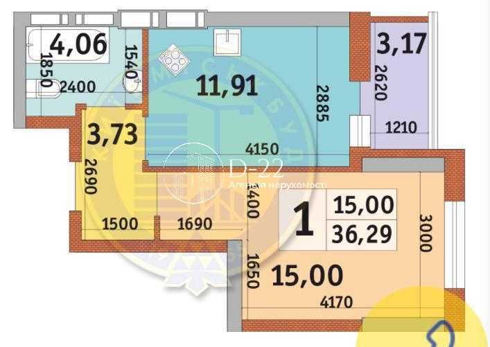 Продажа 1-комнатной квартиры 37 м², Клеманская ул., 7