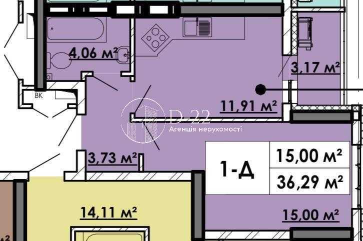 Продажа 1-комнатной квартиры 37 м², Клеманская ул., 7