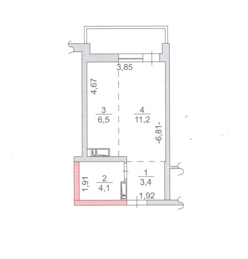 Продаж 1-кімнатної квартири 27 м², Академіка Глушкова просп., 42