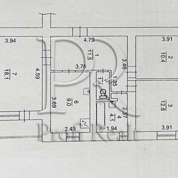 Продажа 3-комнатной квартиры 71 м², Днепровская наб., 13
