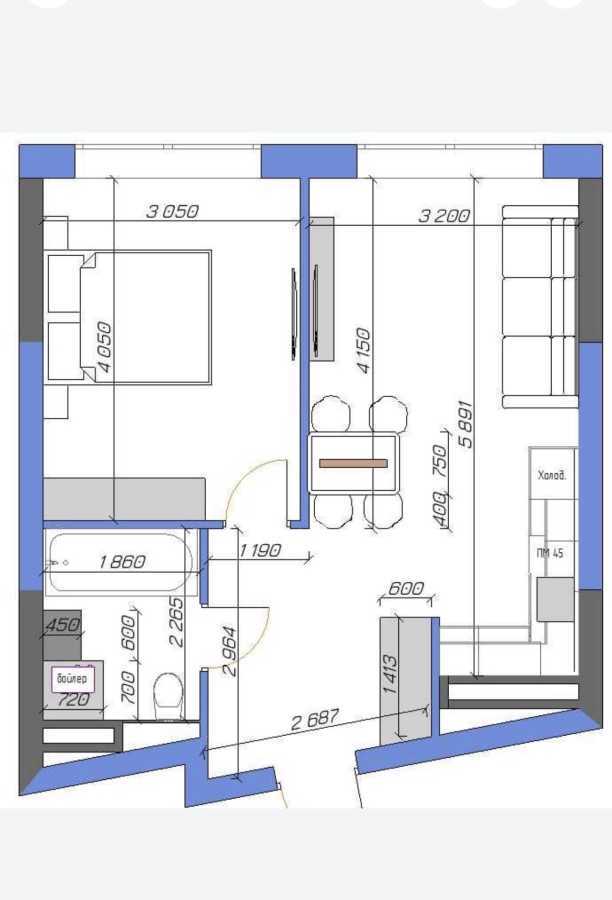 Продаж 1-кімнатної квартири 42 м², Дніпровська наб.