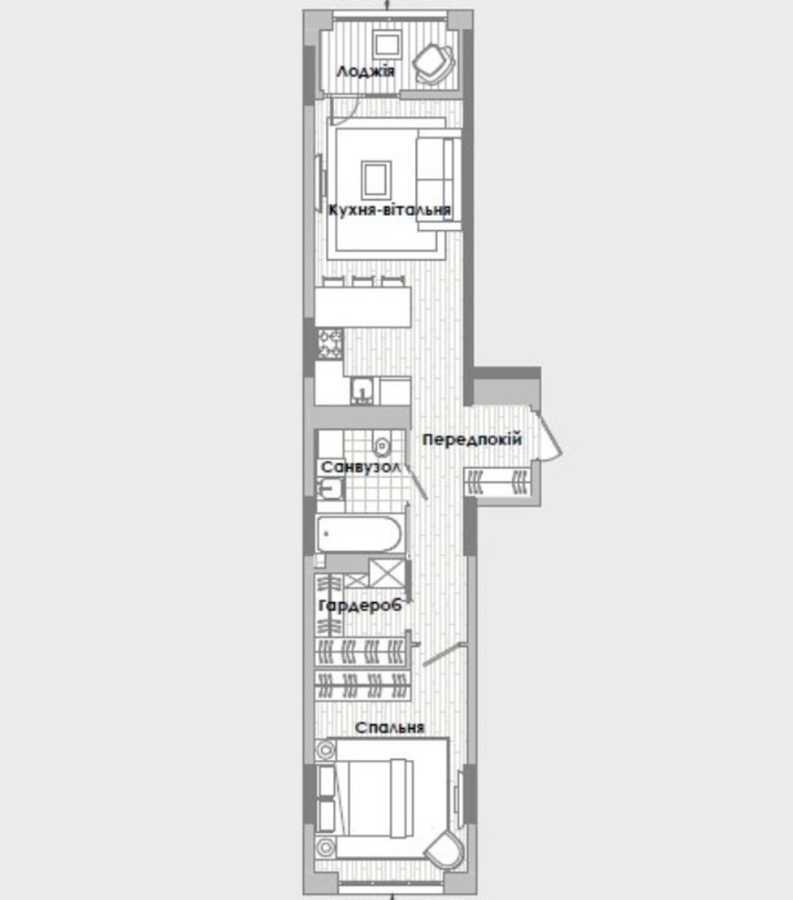 Продажа 1-комнатной квартиры 52.79 м², Берковецкая ул., 4д