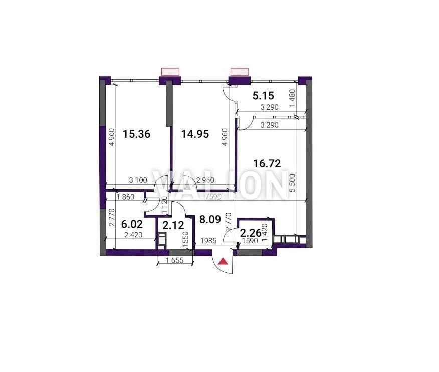 Продажа 2-комнатной квартиры 70.7 м², Днепровская наб., 15Ж