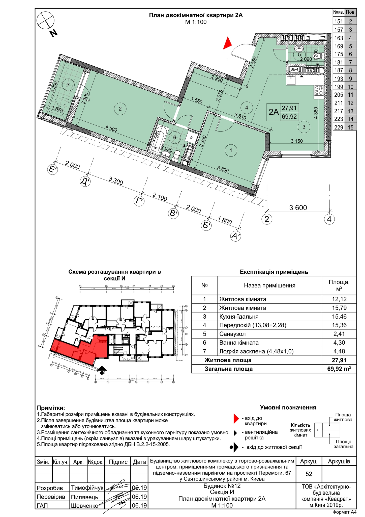 Продажа 2-комнатной квартиры 70.3 м², Бердника 1Д