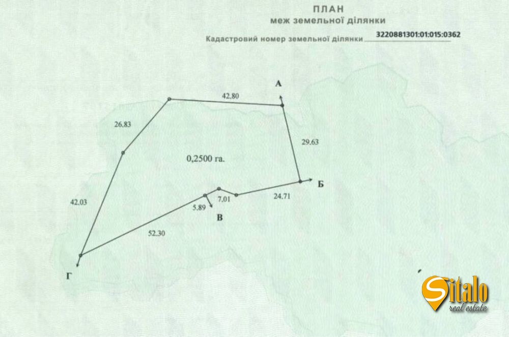 Продажа участка под индивидуальное жилое строительство 25 соток