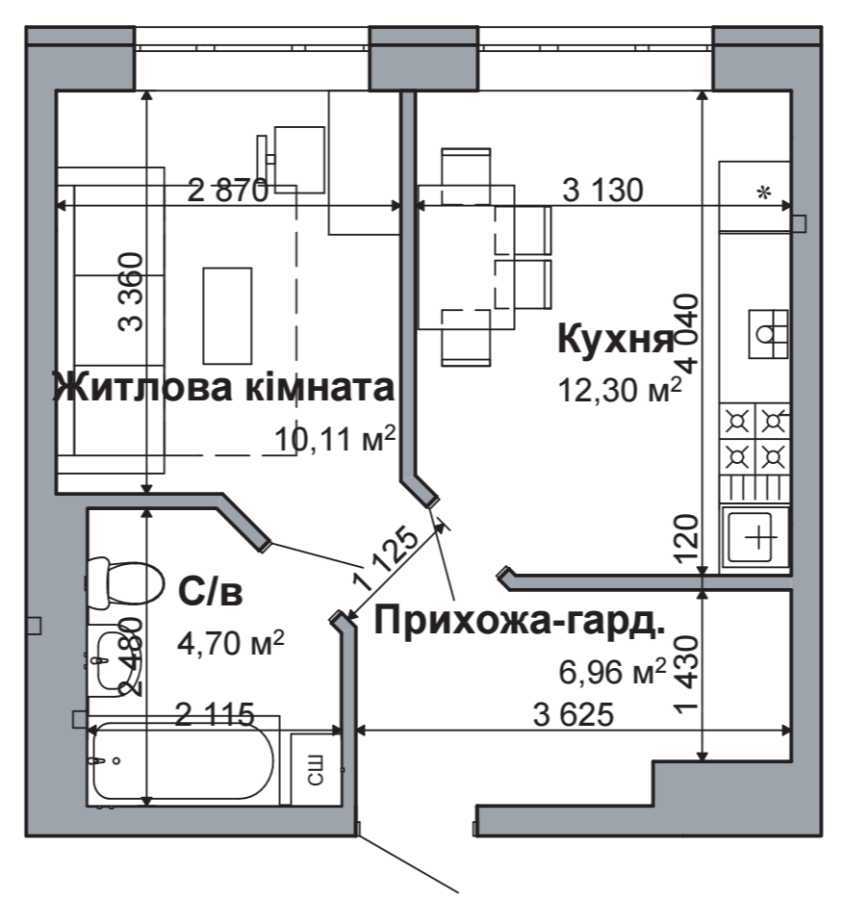 Продажа 1-комнатной квартиры 35 м², Святопетрівського