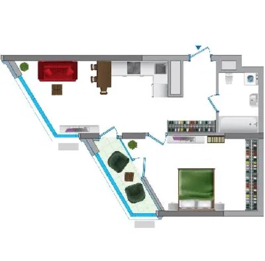 Продажа 1-комнатной квартиры 54.3 м², Осокорская ул.