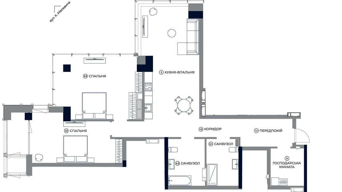 Продажа 2-комнатной квартиры 109 м², Владимира Антоновича ул., 136