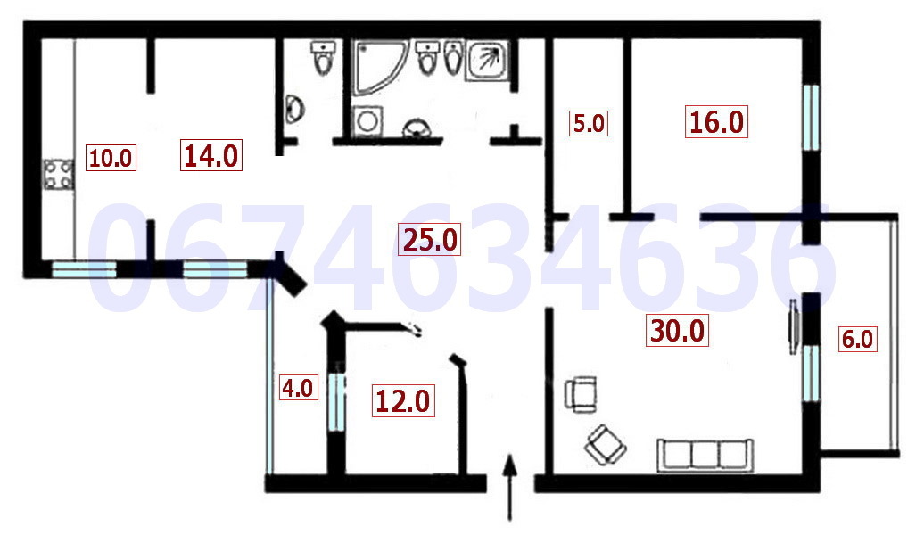 Оренда офісу 140 м², Шота Руставелі вул., 34