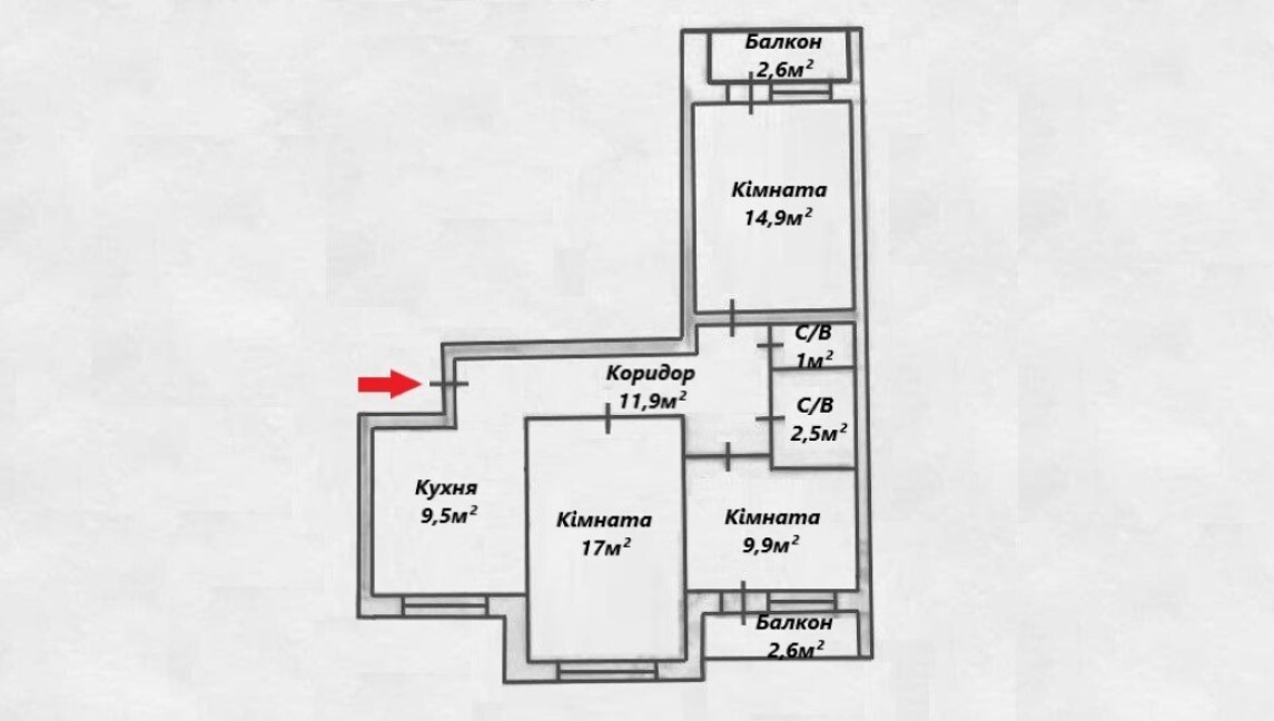 Аренда 3-комнатной квартиры 68.3 м², Владимира Маяковского просп., 69А