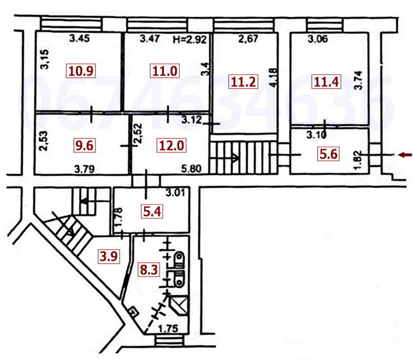 Оренда офісу 95 м², Старокиївська вул., 26