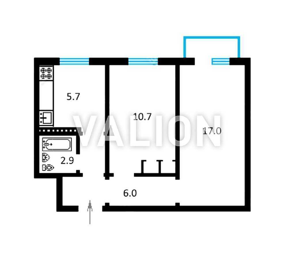 Продаж 2-кімнатної квартири 44 м², Метробудівська вул., 3