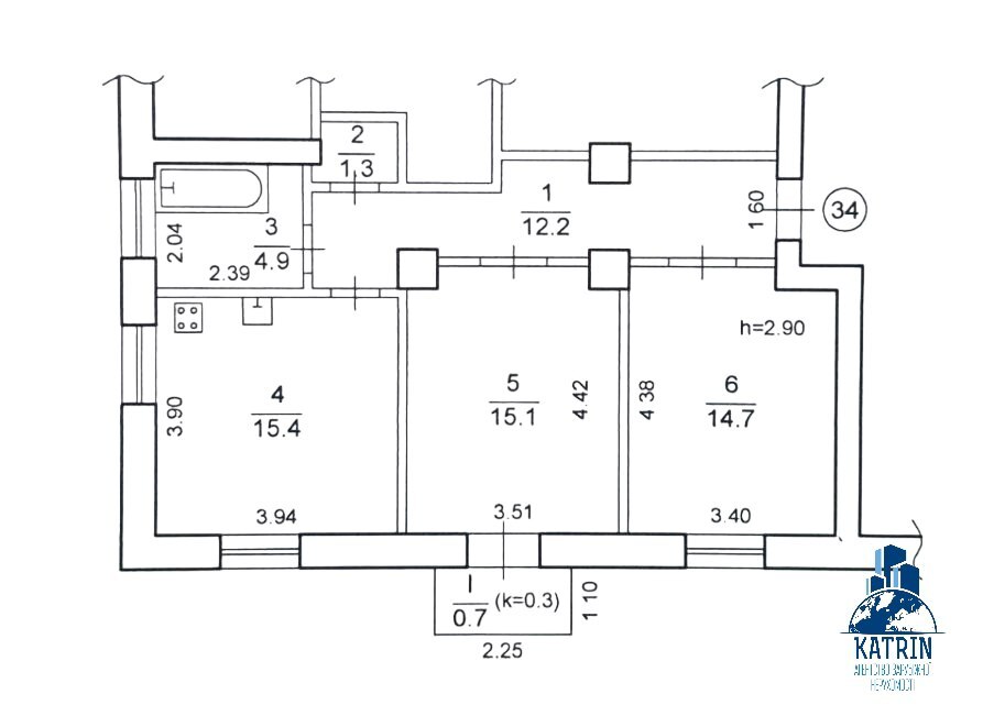 Продажа 2-комнатной квартиры 64 м², Дмитрия Кедрина ул.