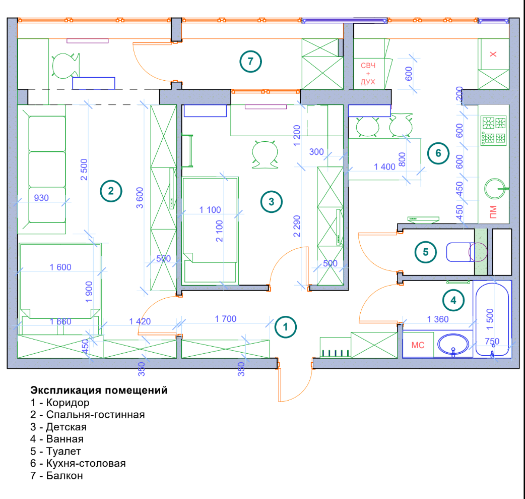 Аренда 2-комнатной квартиры 52 м², Евгения Коновальца ул., 35