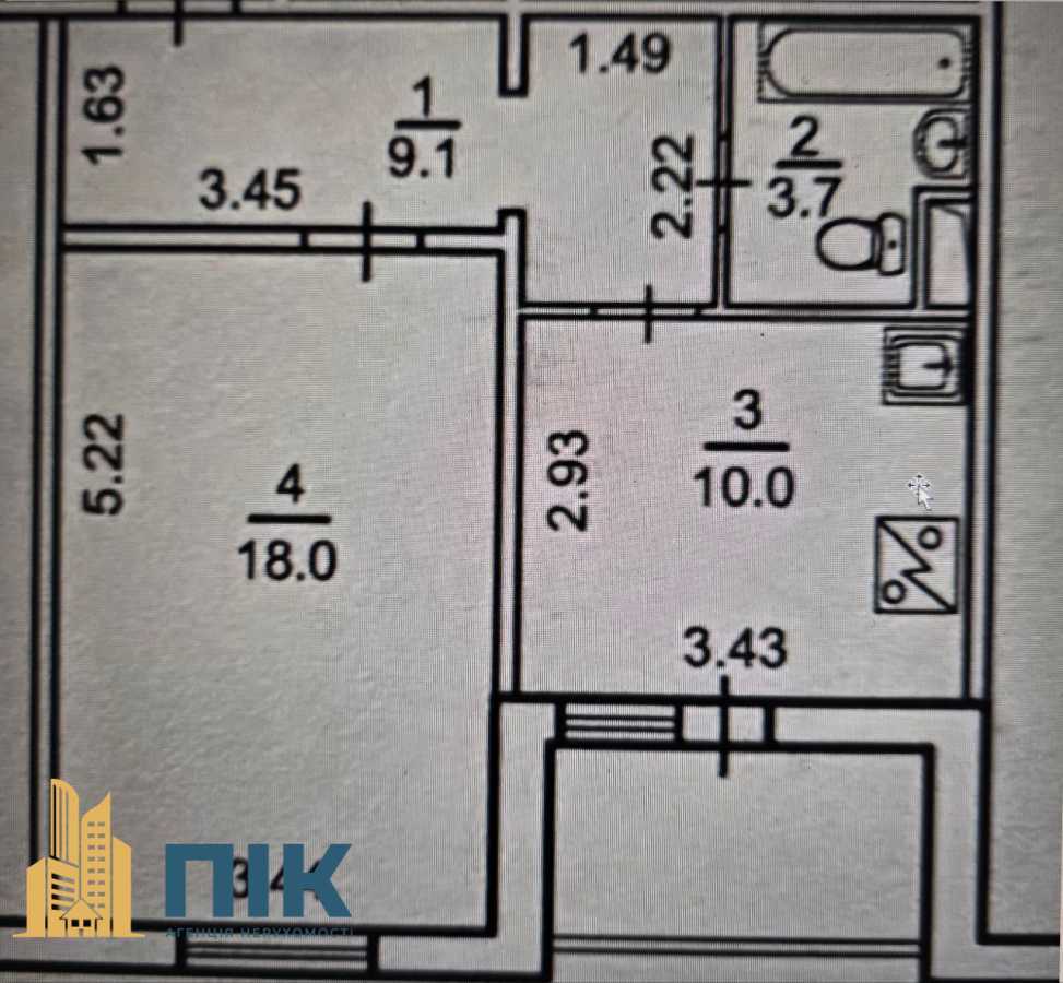 Продаж 1-кімнатної квартири 43 м², Котельникова вул., Драгоманова, 1Г