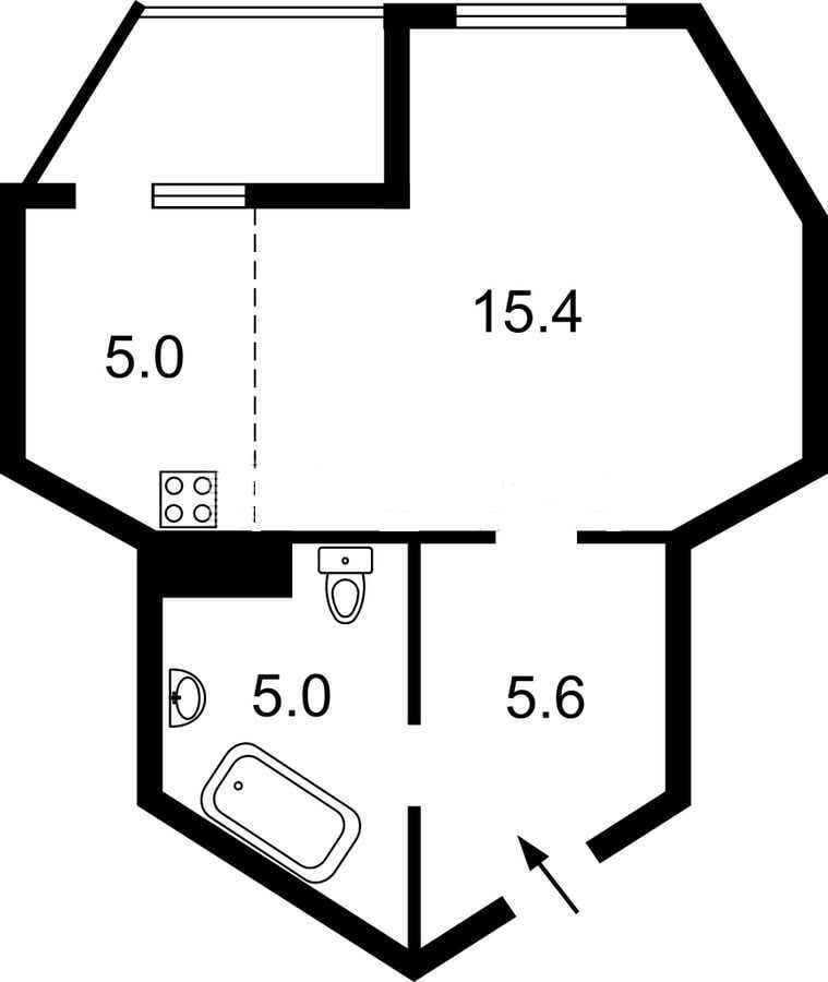 Продаж 1-кімнатної квартири 33 м², Маршала Конєва вул., 5Г