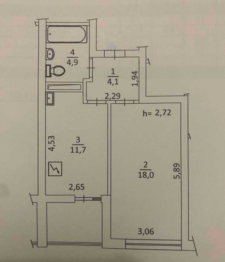 Продаж 1-кімнатної квартири 43.3 м², Миколи Гулака вул., 4