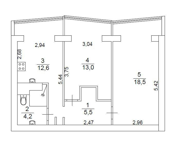 Продаж 2-кімнатної квартири 53 м², Слави бул.