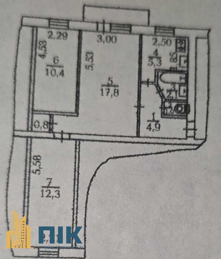 Продажа 3-комнатной квартиры 56 м², Бастионная ул., 13