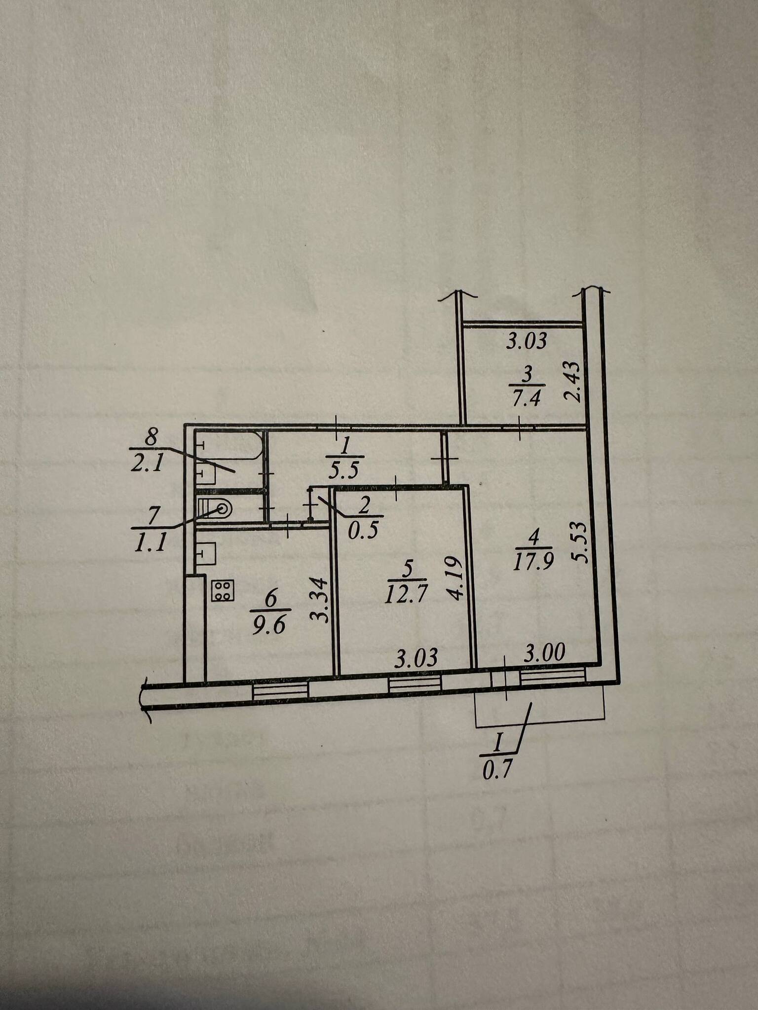 Продажа 3-комнатной квартиры 57 м², Маршала Малиновского ул.