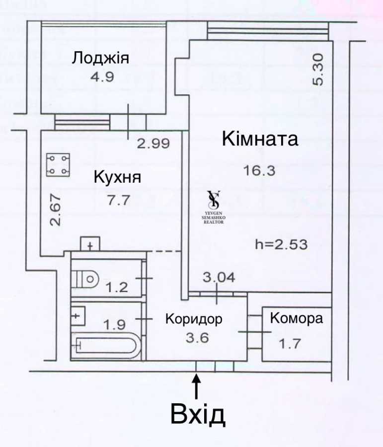 Продаж 1-кімнатної квартири 37 м², Мілютенка вул., 17А