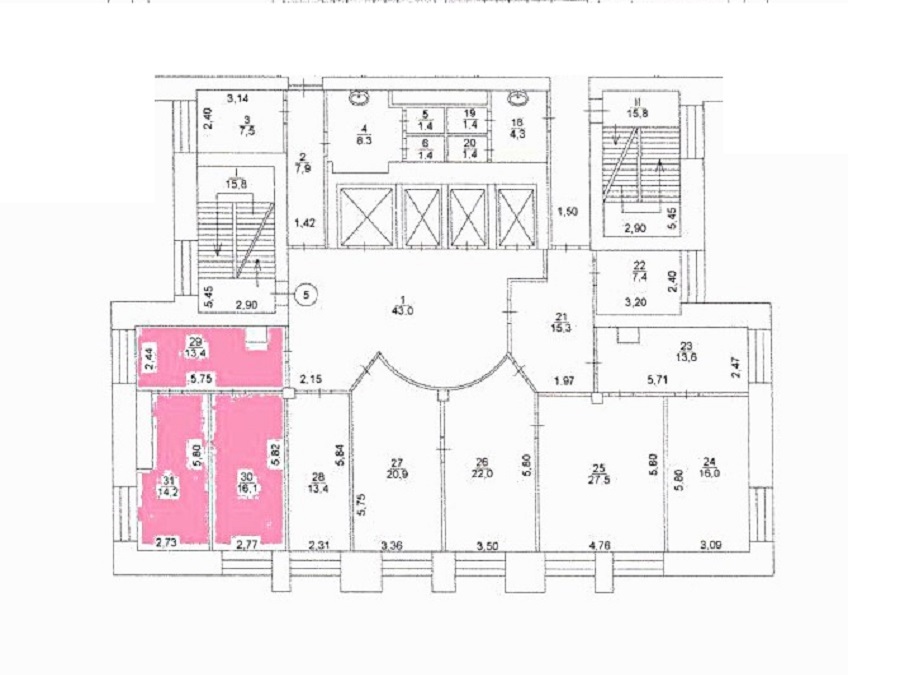 Аренда офиса 43 м², Болсуновская ул., 8